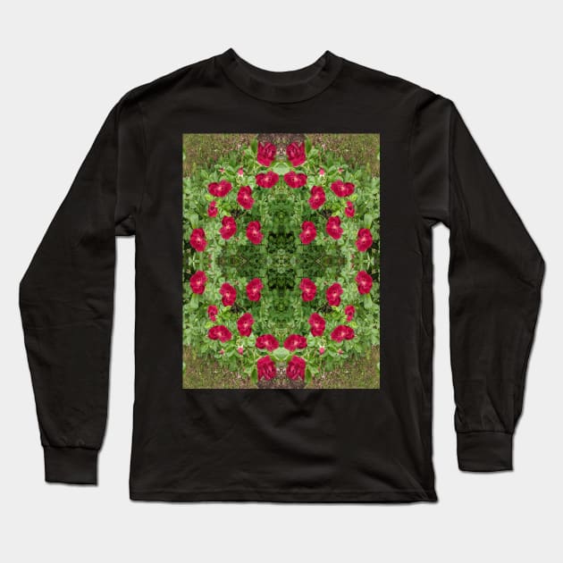 Red Flowers Long Sleeve T-Shirt by NightserFineArts